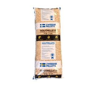 Zweedse houtpellets 16kg per zak, afgehaald